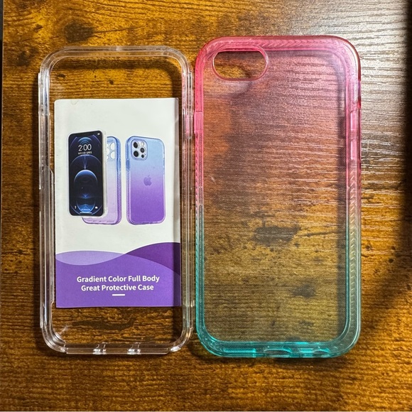 Gradient Protective Case for iPhone SE 7/8 - Pink and Green - Picture 1 of 5